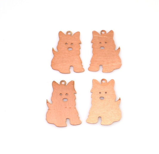 Copper Blanks - 339# New Dog Copper blank , stamped enamel , solid copper, stamping blank, personalized copper blank, raw copper