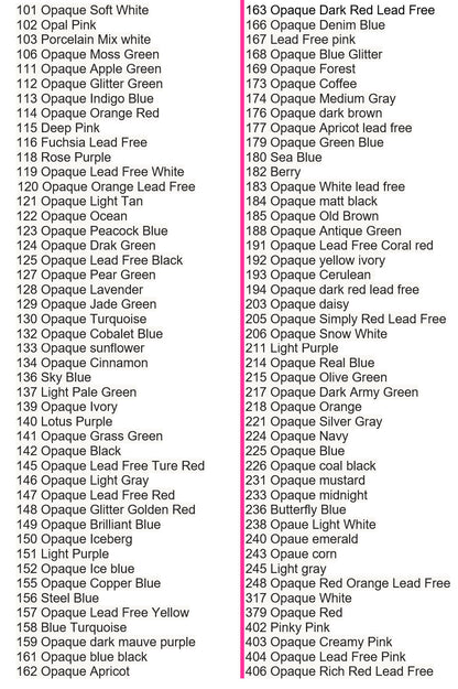 Kits, 136 Pearly's Enamel Powder Samples Opaque Kit (jars of 6gr.) Great for torch/kiln/Cloisonné and Wet Packing Enameling