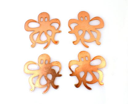 Copper Blanks - 367# Octopus copper blank , stamped solid copper, round stamping blank, personalized , copper blank, raw copper