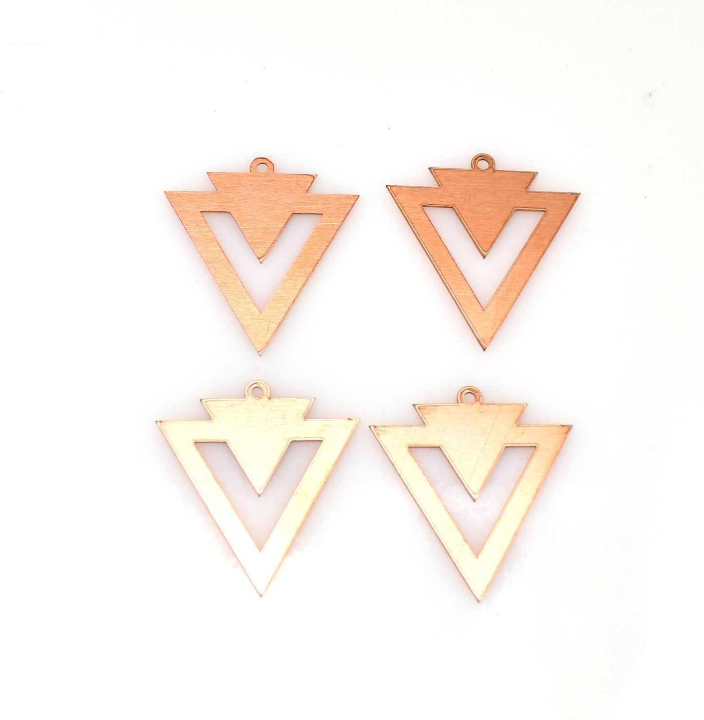 Copper Blanks - 355# Triangle copper blank , stamped solid copper, round stamping blank, personalized , copper blank, raw copper