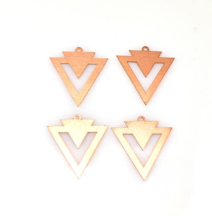 Copper Blanks - 355# Triangle copper blank , stamped solid copper, round stamping blank, personalized , copper blank, raw copper