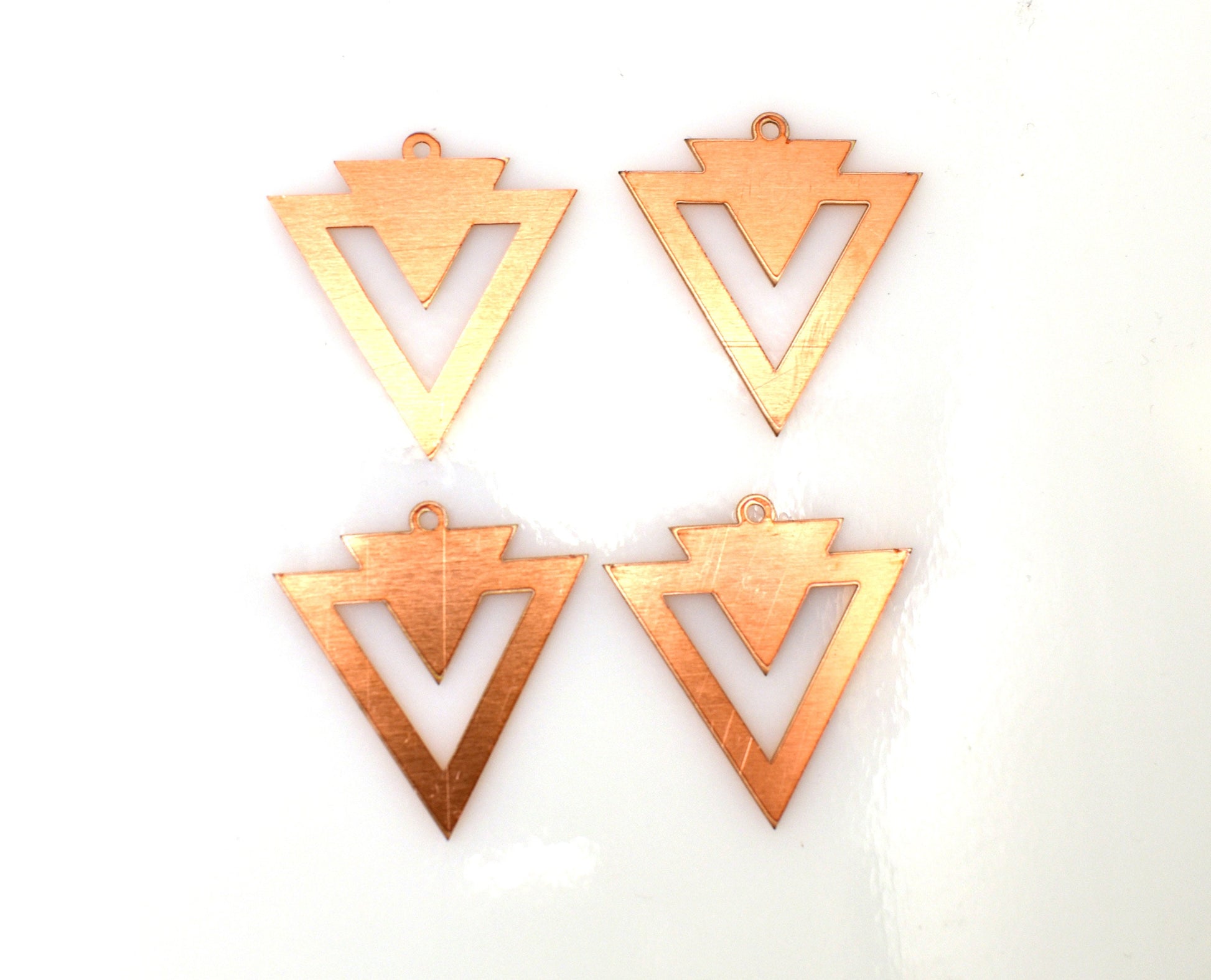 Copper Blanks - 355# Triangle copper blank , stamped solid copper, round stamping blank, personalized , copper blank, raw copper