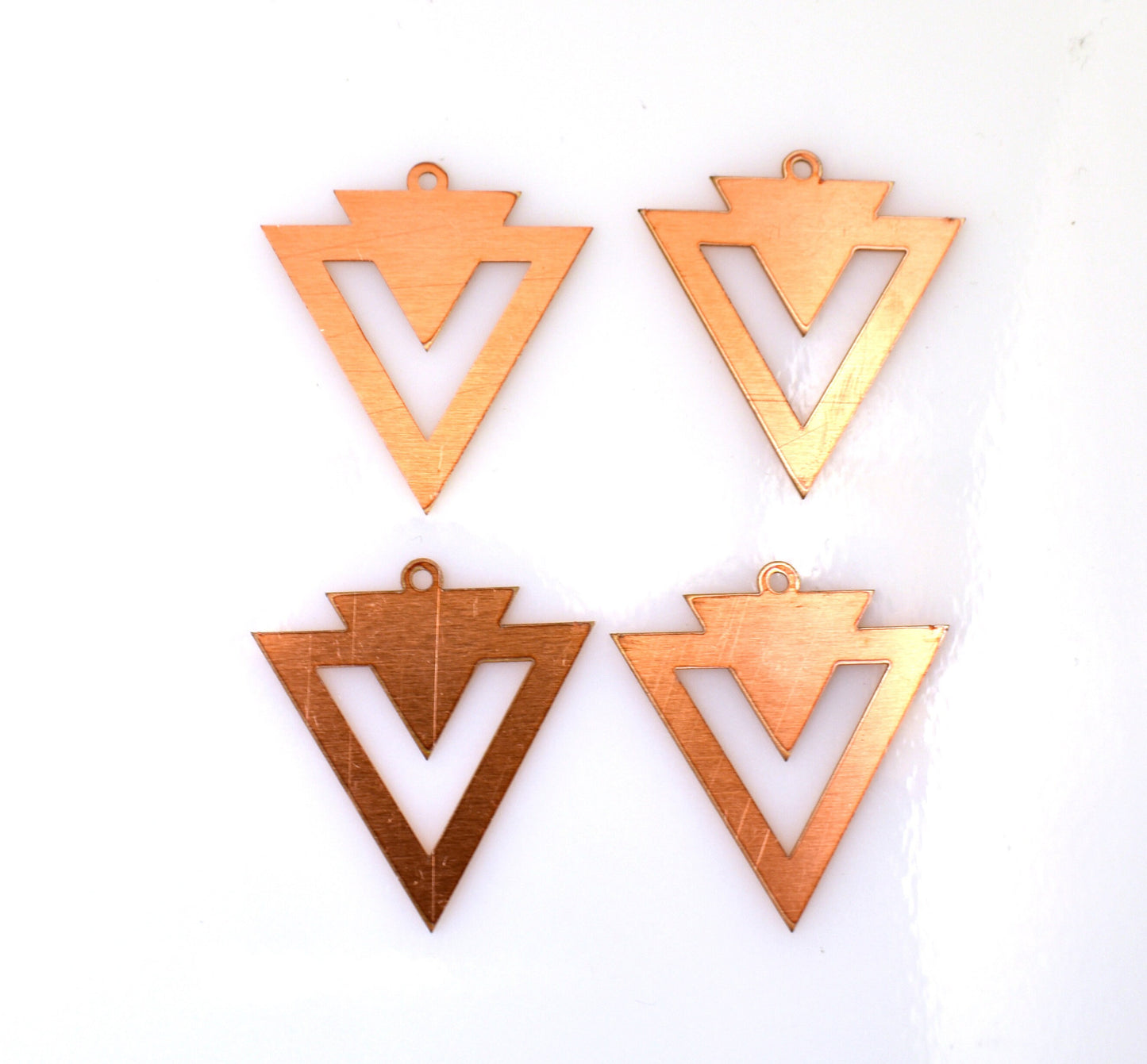 Copper Blanks - 355# Triangle copper blank , stamped solid copper, round stamping blank, personalized , copper blank, raw copper