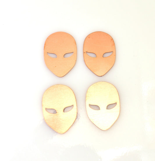 Copper Blanks - 360# Venetian mask copper blank , stamped solid copper, round stamping blank, personalized copper blank, raw copper