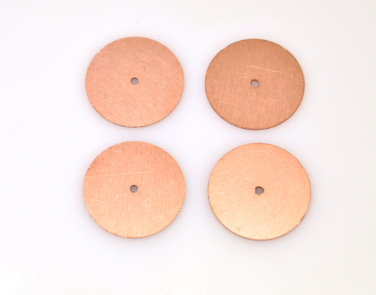 Copper - 341# New 30mm Round With Holes Copper blank , stamped enamel , solid copper, stamping blank, personalized copper blank, raw copper