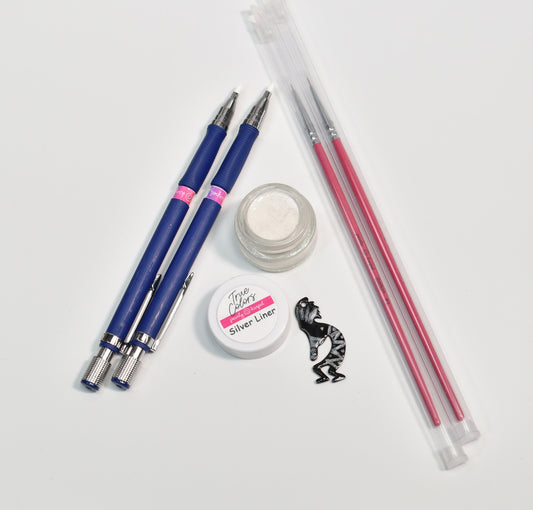 Paints - Silver Liner Kit - lead free - great for adding metallic detailds and contour on enameled components