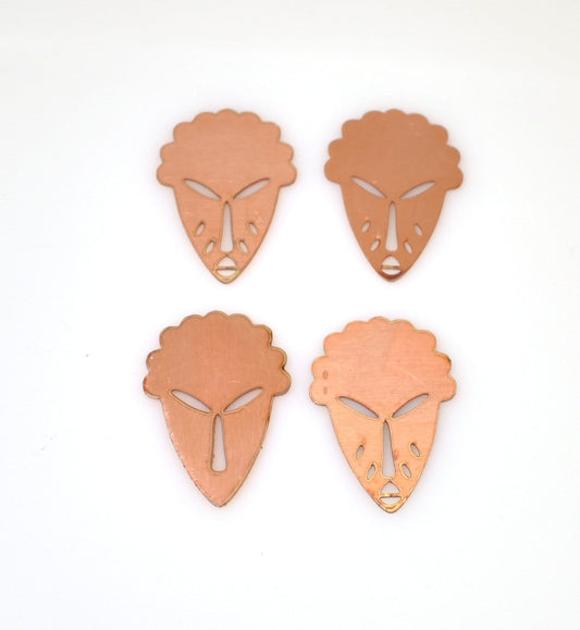 Copper Blanks - 335# New African Masks Copper blank , stamped enamel , solid copper, stamping blank, personalized copper blank, raw copper