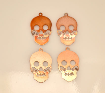 Copper Blanks - 379# Skull copper blank , stamped enamel , copper for enameling, stamping blank, personalized, copper blank, raw copper
