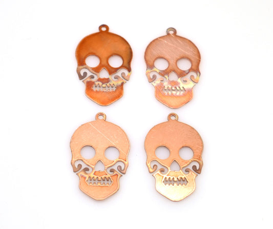 Copper Blanks - 379# Skull copper blank , stamped enamel , copper for enameling, stamping blank, personalized, copper blank, raw copper