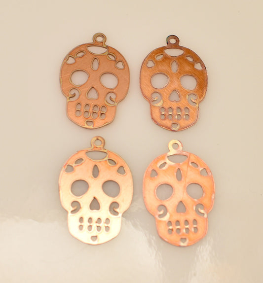 Copper Blanks - 369# Skull copper blank , stamped enamel , copper for enameling, stamping blank, personalized, copper blank, raw copper