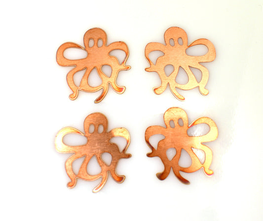 Copper Blanks - 367# Octopus copper blank , stamped solid copper, round stamping blank, personalized , copper blank, raw copper