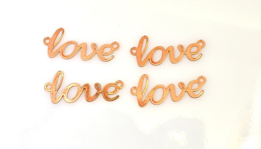 Copper Blanks - 363# Love copper blank , stamped solid copper, round stamping blank, personalized , copper blank, raw copper