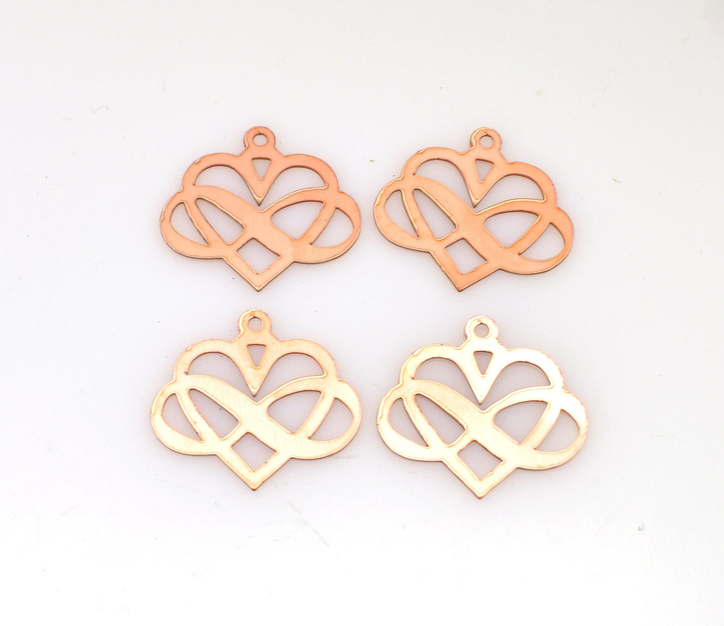 Copper - 384# New - Infinity Heart Copper blank , stamped enamel , solid copper, stamping blank, personalized copper blank, raw copper
