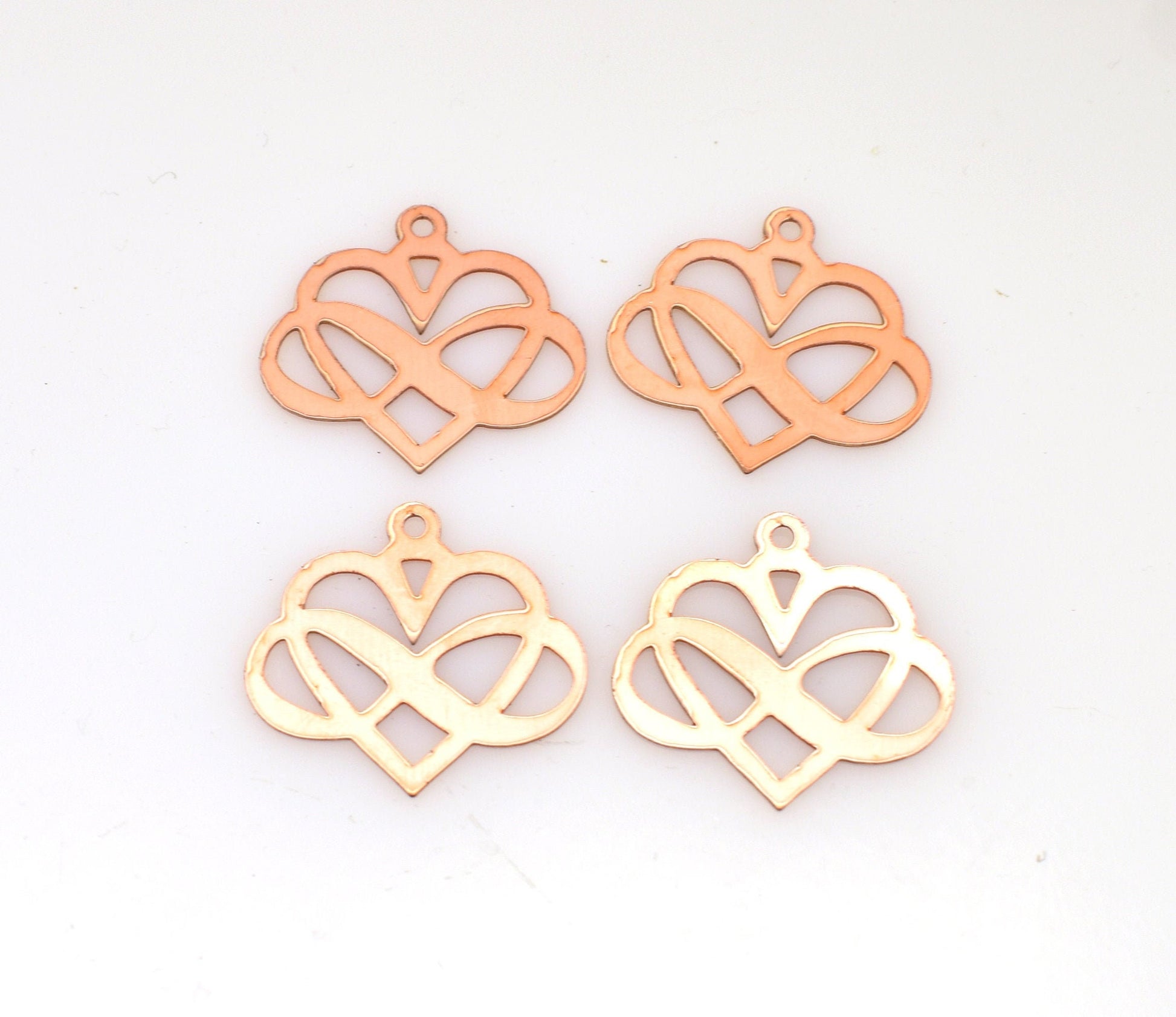 Copper - 384# New - Infinity Heart Copper blank , stamped enamel , solid copper, stamping blank, personalized copper blank, raw copper