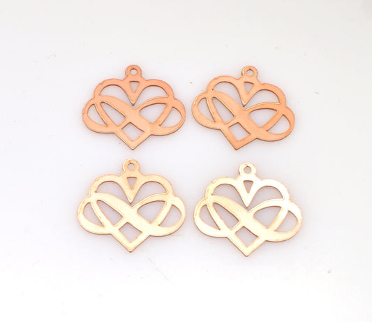 Copper - 384# New - Infinity Heart Copper blank , stamped enamel , solid copper, stamping blank, personalized copper blank, raw copper