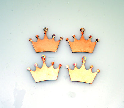 Copper Blanks - 372# New - Crown Copper blank , stamped enamel , solid copper, stamping blank, personalized copper blank, raw copper