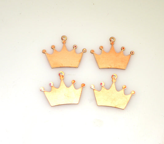 Copper Blanks - 372# New - Crown Copper blank , stamped enamel , solid copper, stamping blank, personalized copper blank, raw copper