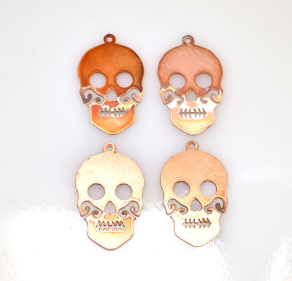 Copper Blanks - 379# Skull copper blank , stamped enamel , copper for enameling, stamping blank, personalized, copper blank, raw copper