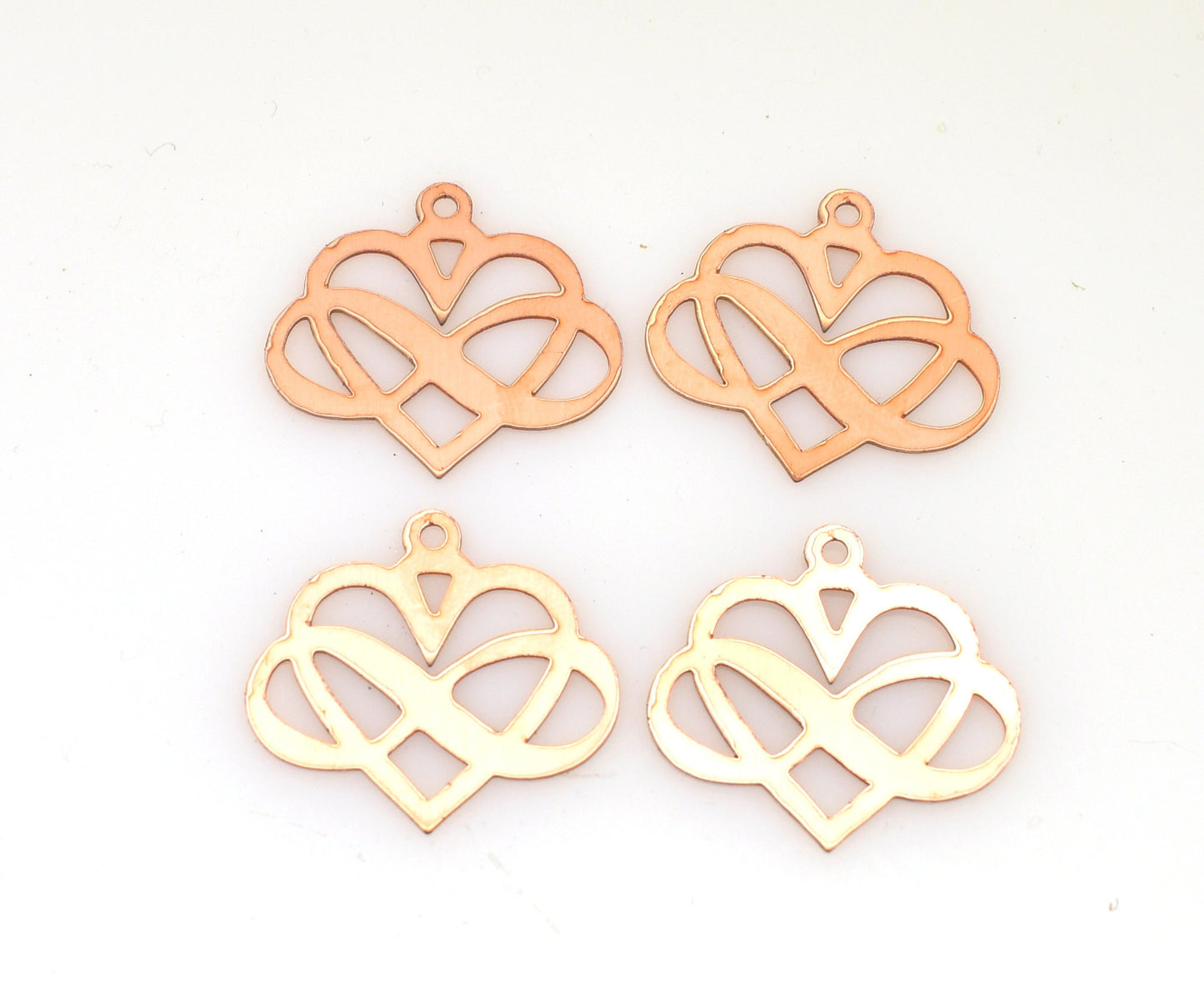 Copper - 384# New - Infinity Heart Copper blank , stamped enamel , solid copper, stamping blank, personalized copper blank, raw copper