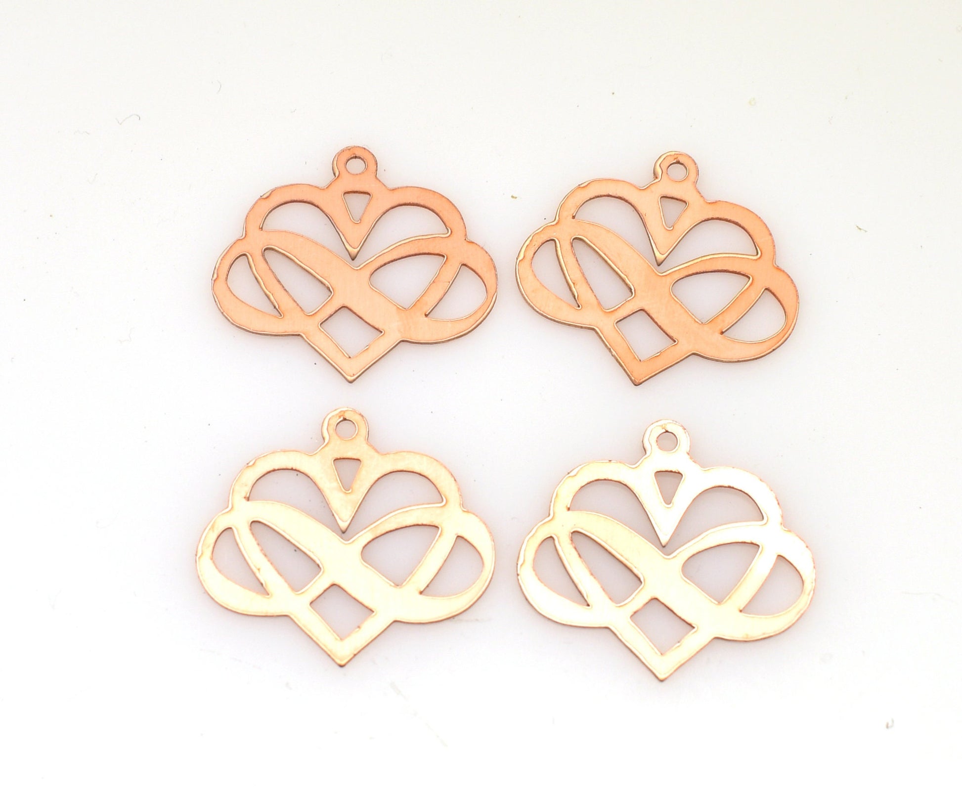 Copper - 384# New - Infinity Heart Copper blank , stamped enamel , solid copper, stamping blank, personalized copper blank, raw copper
