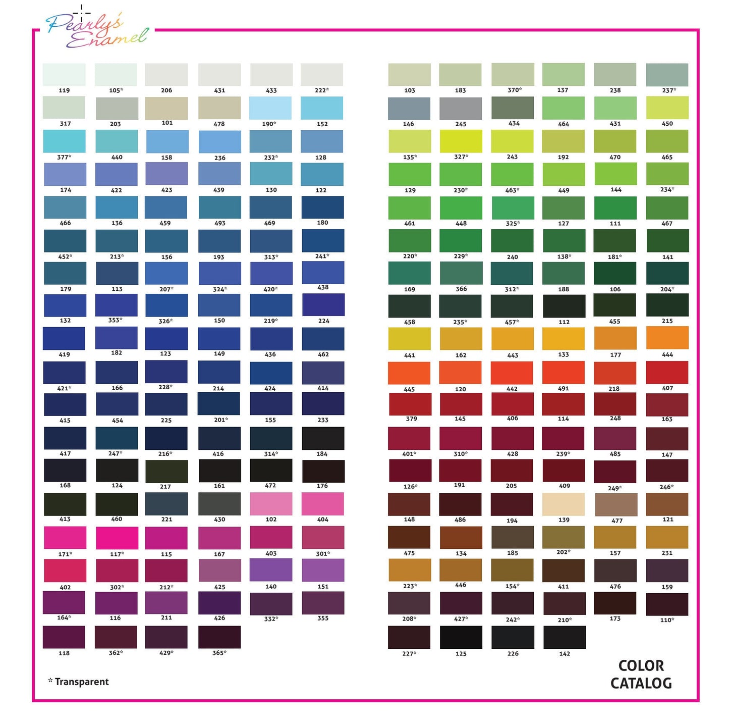 Kits, 234 Pearly's Enamel Powder Samples Opaque and Transparent Kit (jars of 6gr.) Great for torch/kiln/Cloisonné and Wet Packing Enameling