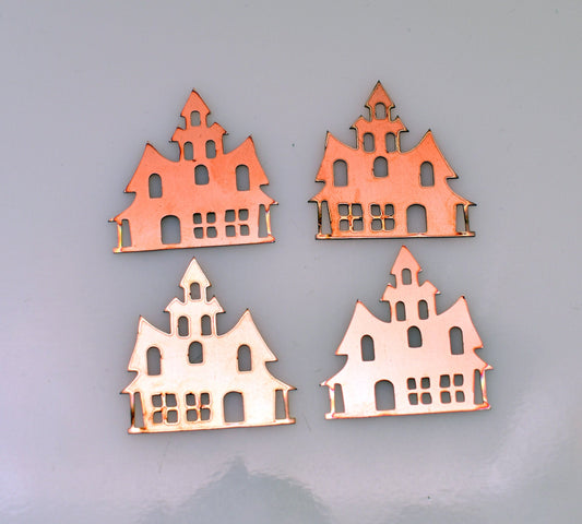 Copper Blanks 401# halloween castle copper blank, halloween, solid copper, enamel, stamping blank, personalized, copper blank, raw copper