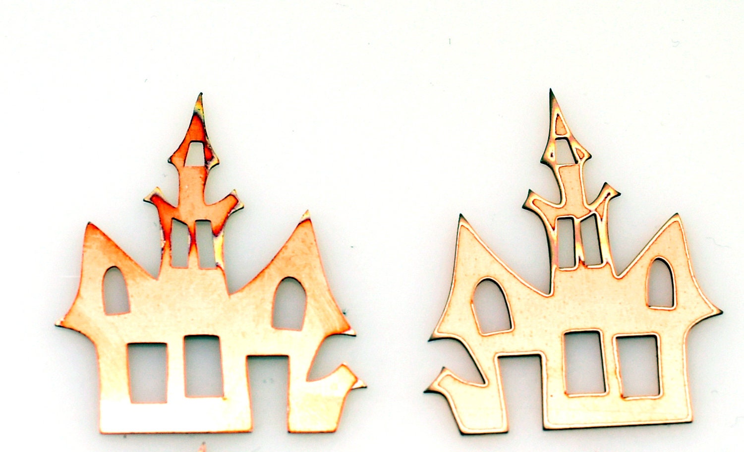 Copper - 403# halloween castle copper blank, halloween, stamped enamel , solid copper, enamel, stamping blank, personalized, raw copper