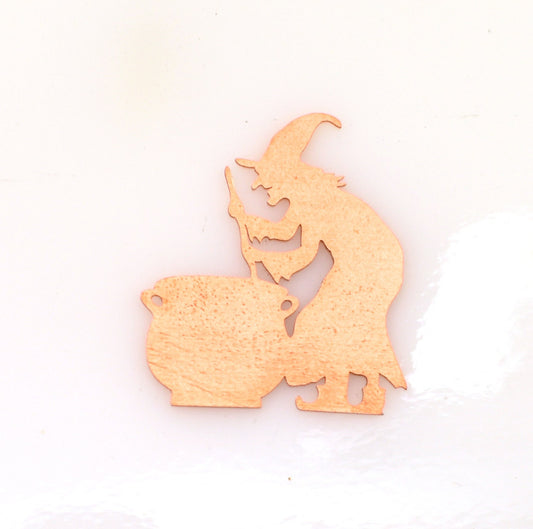 Halloween Copper Blanks - 416# Halloween witch and pot copper blank - 24 Gauge, raw Solid