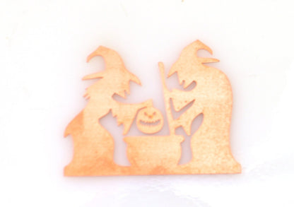 Copper Blanks - 410# Halloween 2 witches and pot copper blank - 24 Gauge, raw Solid