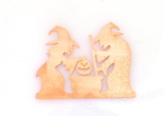 Copper Blanks - 410# Halloween 2 witches and pot copper blank - 24 Gauge, raw Solid