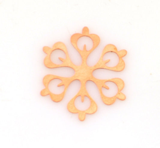 Copper Blanks - 415# Snowflake copper blank , stamped enamel , solid copper, stamping blank, personalized copper blank, raw copper