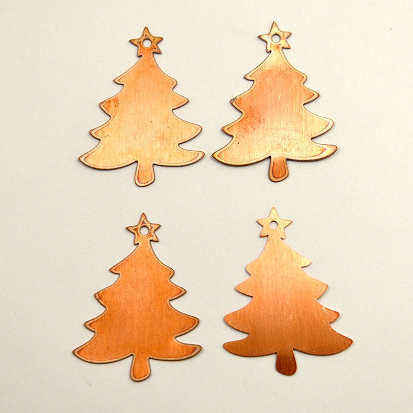 Christmas Copper Blanks - 75# Christmas tree copper blank, stamped enamel, solid copper, stamping blank, personalized, raw copper