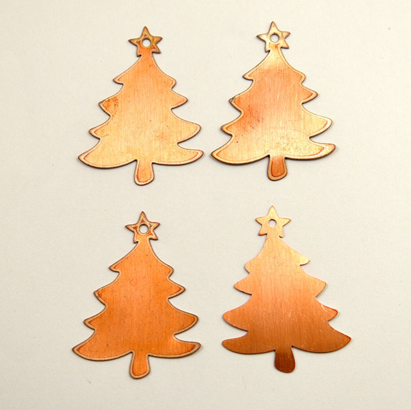 Christmas Copper Blanks - 75# Christmas tree copper blank, stamped enamel, solid copper, stamping blank, personalized, raw copper