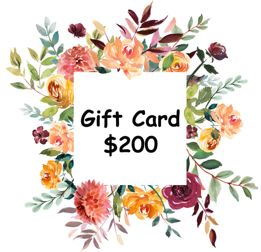 Electronic gift certificate, 200 USD Gift E-Card for Pearly's Shop
