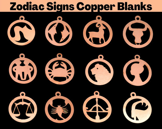 Copper Blanks - 518# Zodiac Signs Copper blank - 24 Gauge, Solid