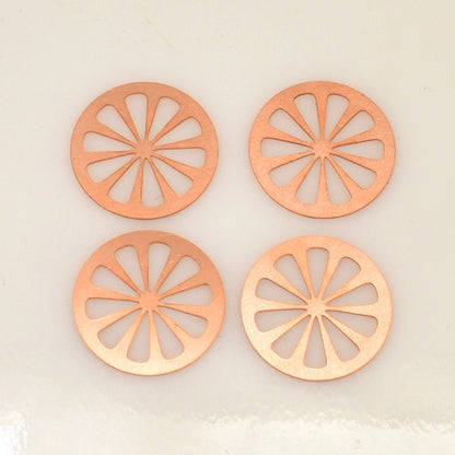 Copper Blanks - 556# Citrus Fruit Slice copper blank - 24 Gauge, raw Solid
