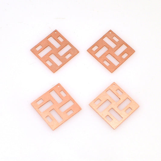 Copper Blanks - A554# Square copper blank - 24 Gauge, raw Solid