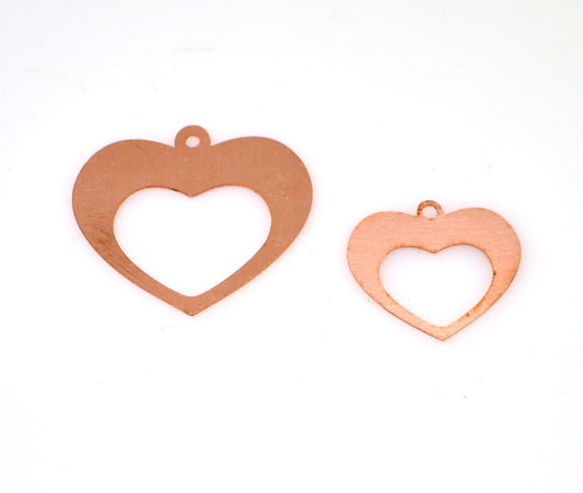 Copper Blanks - 506# Heart Copper Blank - 24 Gauge, Solid