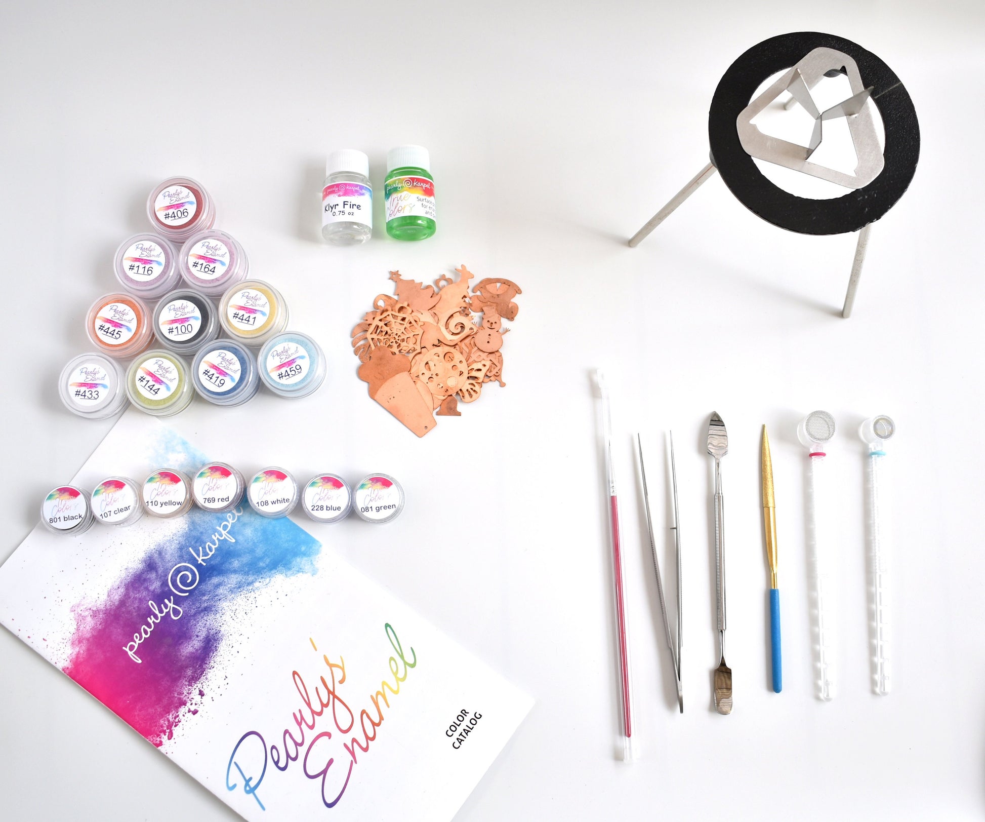 Basic Beginner&#39;s Kit for Torch Fire Enameling, Kit For Enamel Work, Tools And Materials for Making Jewelry