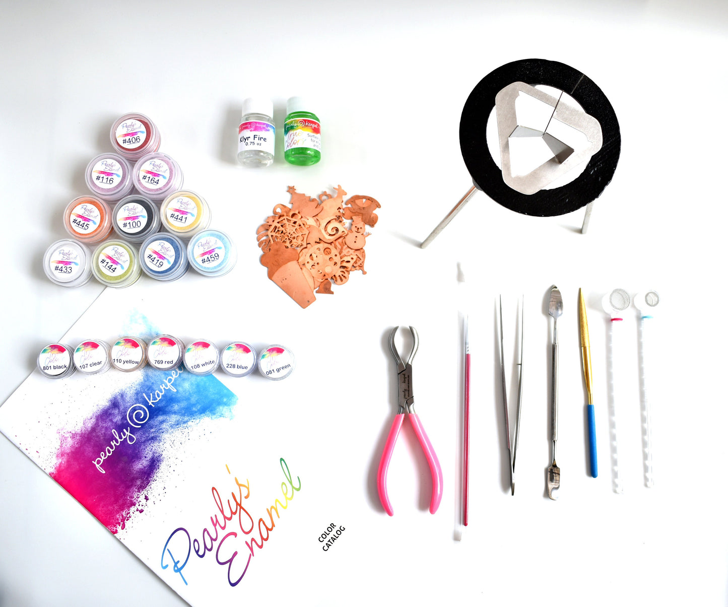 Basic Beginner&#39;s Kit for Torch Fire Enameling, Kit For Enamel Work, Tools And Materials for Making Jewelry
