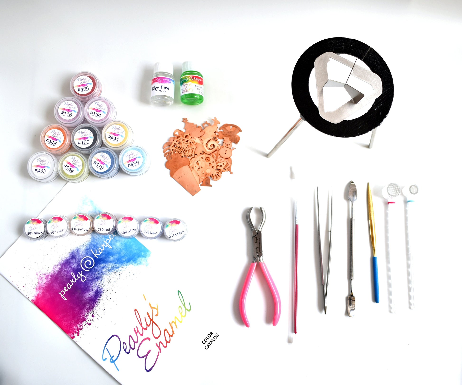 Basic Beginner&#39;s Kit for Torch Fire Enameling, Kit For Enamel Work, Tools And Materials for Making Jewelry