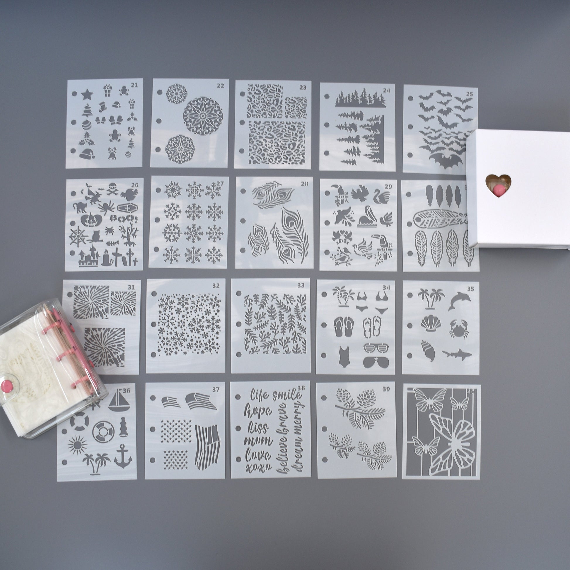 Enameling Supplies 20 Different Designs Stencils With Folder - great for adding enamel powders