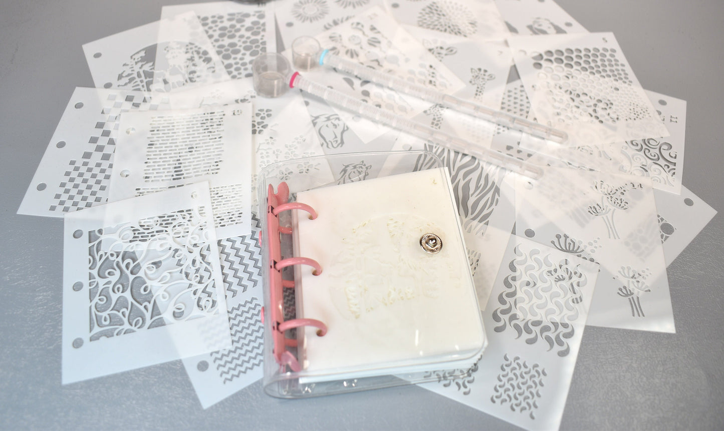 Enameling Supplies 20 Different Designs Stencils With Folder - great for adding enamel powders