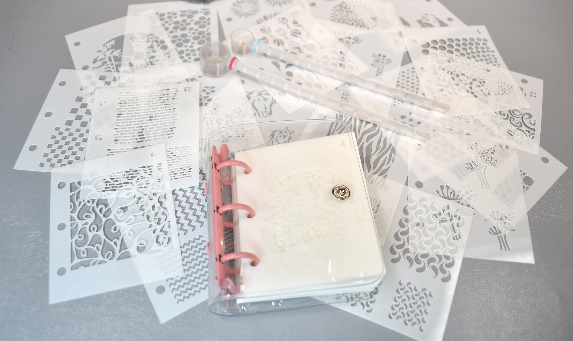 Enameling Supplies 20 Different Designs Stencils With Folder - great for adding enamel powders