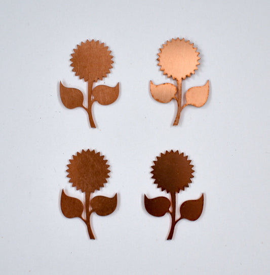 Copper Blanks - 644# Flower copper blank - 24 Gauge, raw Solid