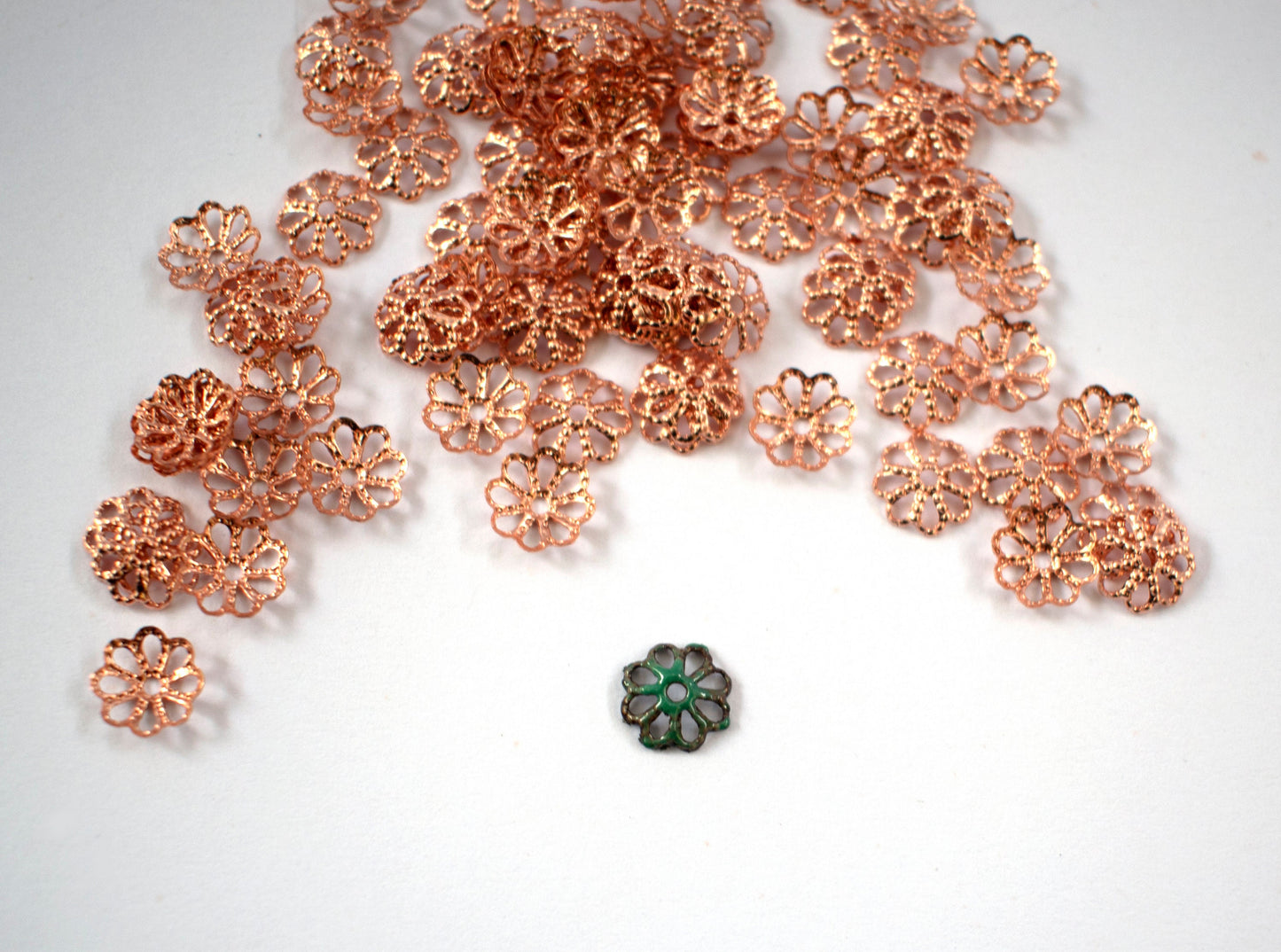 Copper Blanks - Solid Raw Copper caps for enameling and jewelry making