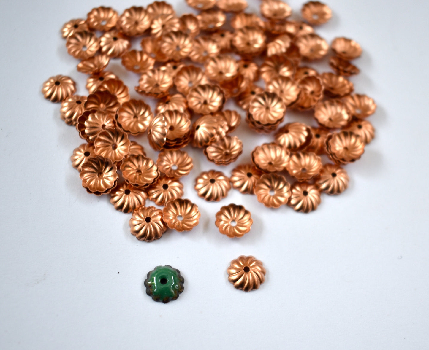 Copper Blanks - Solid Raw Copper caps for enameling and jewelry making