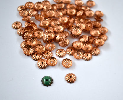 Copper Blanks - Solid Raw Copper caps for enameling and jewelry making