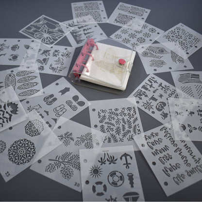 Enameling Supplies New - 3 kits available - 20 Different Designs Stencils With Folder - great for adding enamel powders
