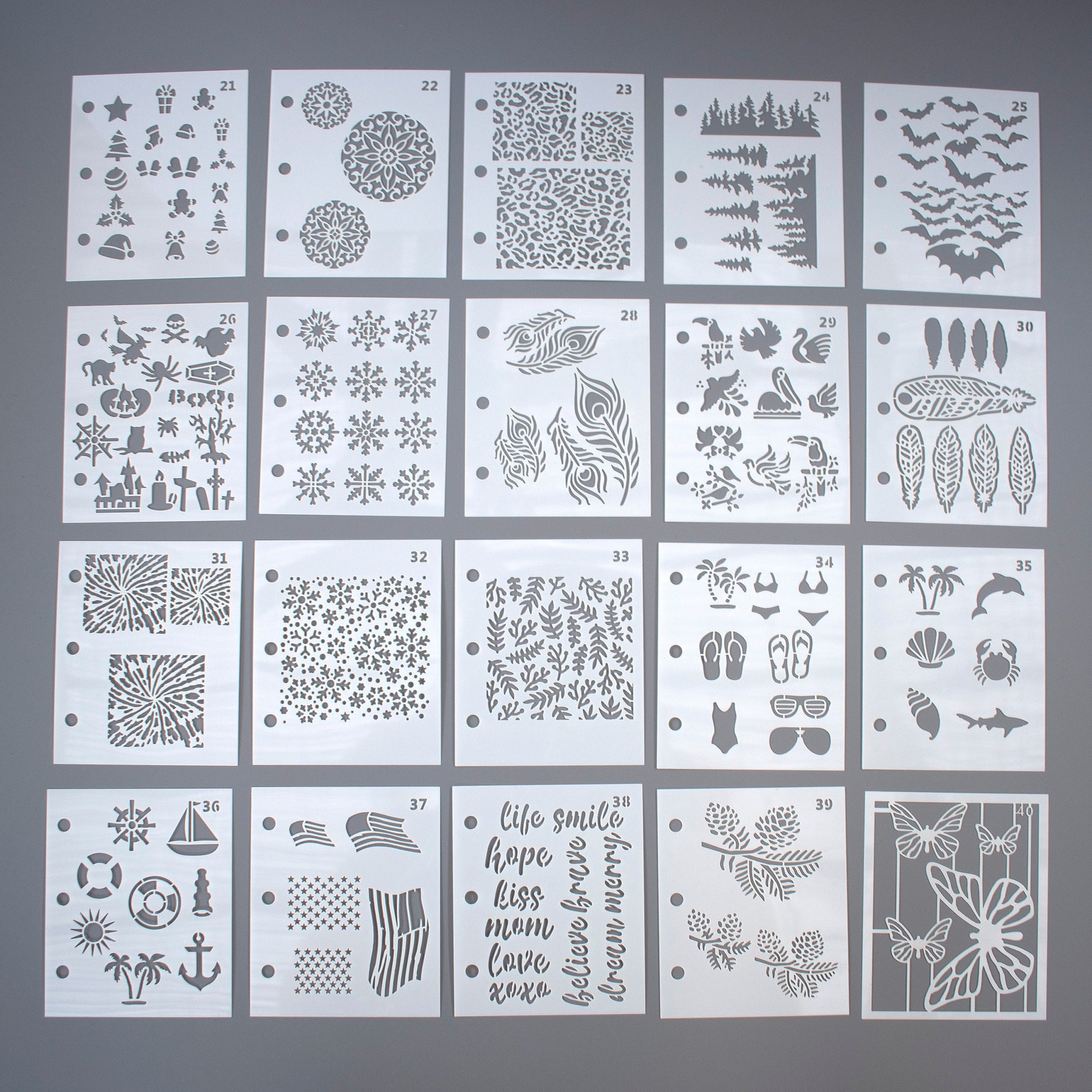 Enameling Supplies 20 Different Designs Stencils With Folder - great for adding enamel powders